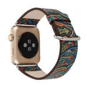 eses Kožený Folk řemínek 42mm/44mm zelený pro Apple Watch