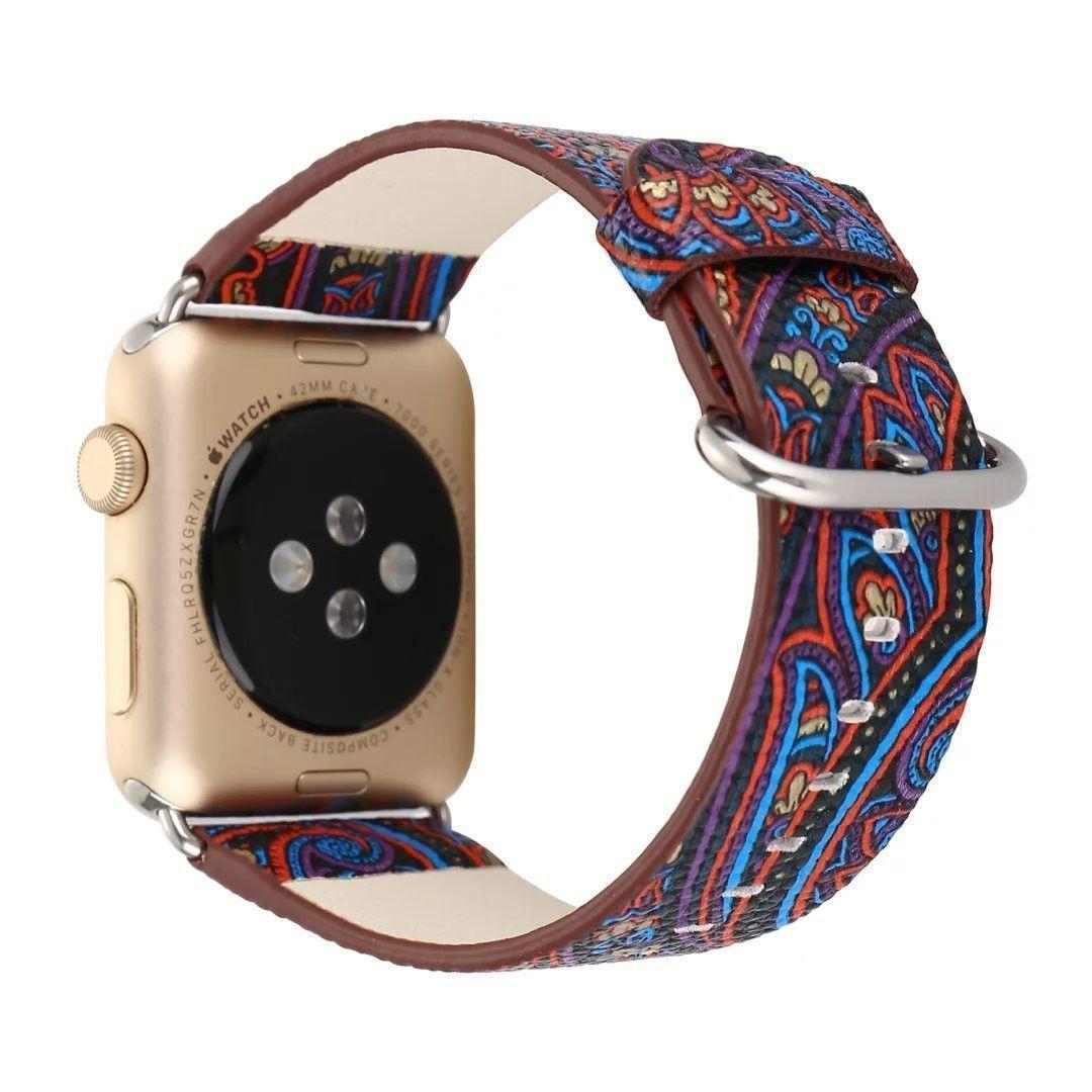 eses Kožený Folk řemínek 38mm/40mm modrý pro Apple Watch 1 eses Kožený Folk řemínek 38mm/40mm modrý pro Apple Watch