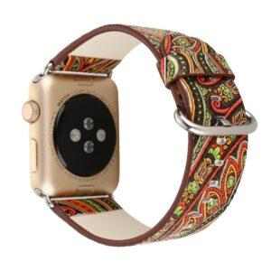 eses Kožený Folk řemínek 42mm/44mm hnědooranžový pro Apple Watch