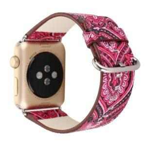eses Kožený Folk řemínek 42mm/44mm růžový pro Apple Watch
