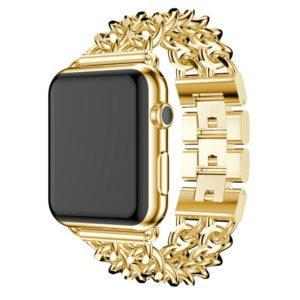 eses Kovový řetízkový řemínek 38mm/40mm zlatý pro Apple Watch