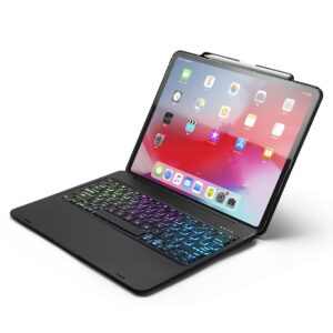 Podsvícená klávesnice pro iPad Pro 12.9" 2018 + slot pro Apple Pencil - černá