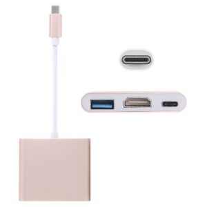 USB-C (Thunderbolt 3) redukce 3v1 (USB-C, HDMI, USB) - zlatá