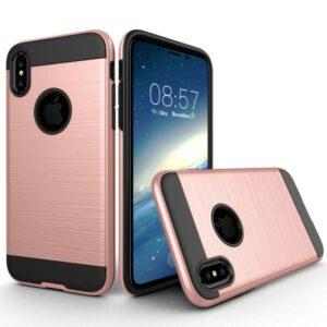 Odolný kryt na iPhone X/ XS - růžová broušená textura