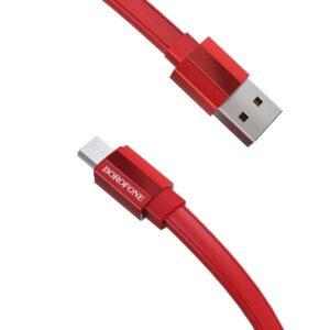 Micro USB kabel Borofone 1.8 m - červená