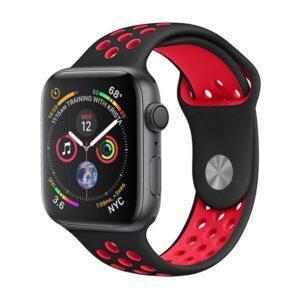 eses Silikonový řemínek 38mm/40mm S/M/L černý/červený pro Apple Watch