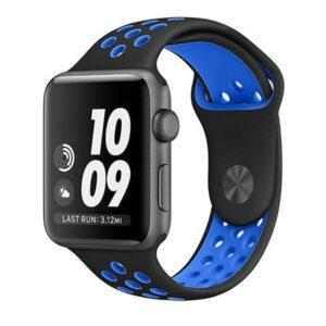 eses Silikonový řemínek 38mm/40mm S/M/L černý/modrý pro Apple Watch