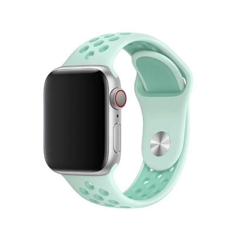 eses Silikonový řemínek 38mm/40mm S/M/L mátový/zelený pro Apple Watch 1 eses Silikonový řemínek 38mm/40mm S/M/L mátový/zelený pro Apple Watch