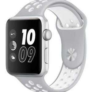eses Silikonový řemínek 42mm/44mm S/M/L stříbrný/bílý pro Apple Watch
