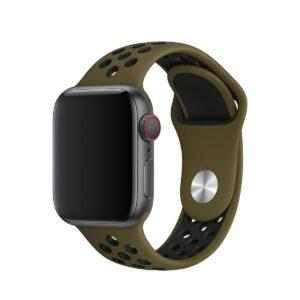 eses Silikonový řemínek 42mm/44mm S/M/L khaki/černý pro Apple Watch