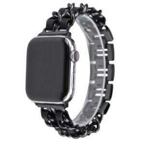 eses Kovový řetízkový řemínek 38mm/40mm proplétaný černý pro Apple Watch