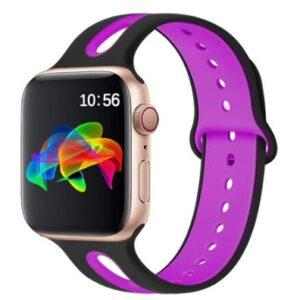 eses Dvoubarevný řemínek 38mm/40mm černý/fialový pro Apple Watch