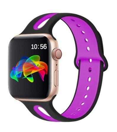 eses Dvoubarevný řemínek 38mm/40mm černý/fialový pro Apple Watch 1 eses Dvoubarevný řemínek 38mm/40mm černý/fialový pro Apple Watch