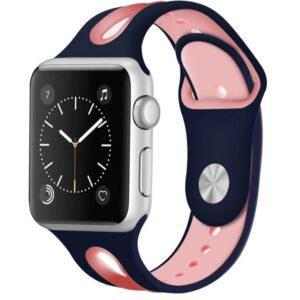 eses Dvoubarevný řemínek 38mm/40mm modrý/růžový pro Apple Watch