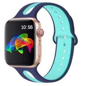 eses Dvoubarevný řemínek 42mm/44mm tyrkysový/modrý pro Apple Watch
