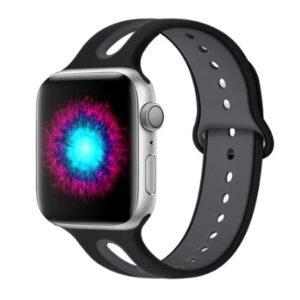 eses Dvoubarevný řemínek 42mm/44mm černý/šedý pro Apple Watch