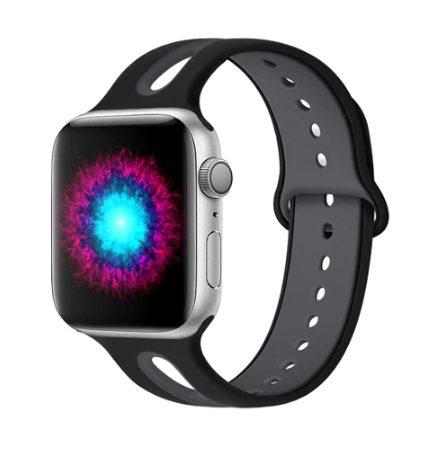 eses Dvoubarevný řemínek 42mm/44mm černý/šedý pro Apple Watch 1 eses Dvoubarevný řemínek 42mm/44mm černý/šedý pro Apple Watch