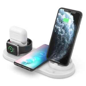 Nabíjecí stojánek 6 v 1 pro iPhone, Apple Watch, AirPods a Android telefony - bílá