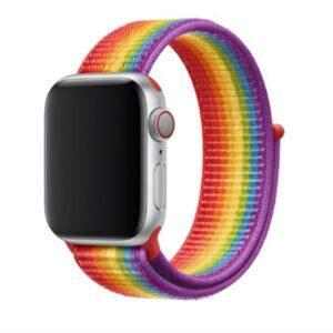 eses Nylonový řemínek 42mm/44mm duhový pro Apple Watch