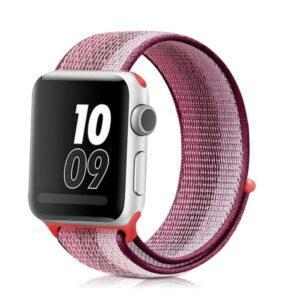 eses Nylonový řemínek 42mm/44mm červený proužek pro Apple Watch