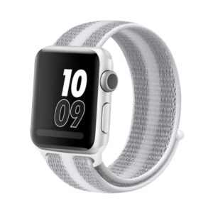 eses Nylonový řemínek 42mm/44mm šedobílý proužek pro Apple Watch