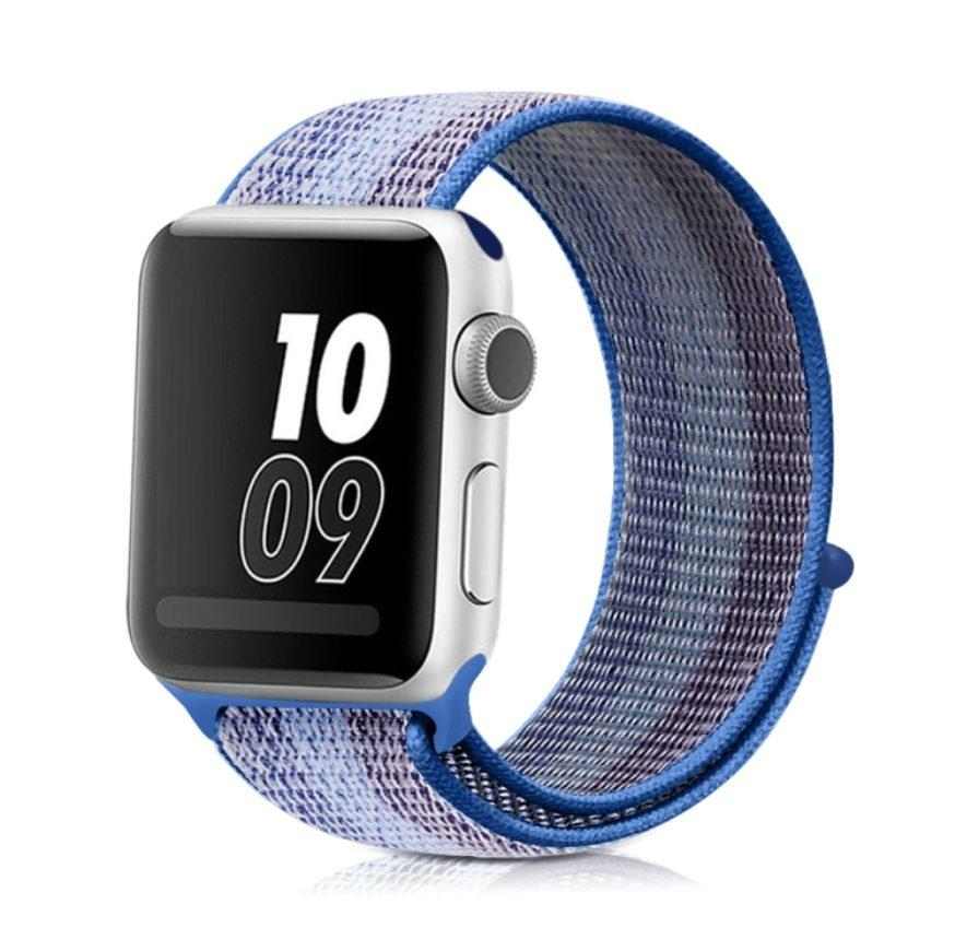 eses Nylonový řemínek 38mm/40mm modré proužky pro Apple Watch 1 eses Nylonový řemínek 38mm/40mm modré proužky pro Apple Watch