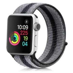 eses Nylonový řemínek 38mm/40mm černošedý proužek pro Apple Watch