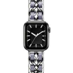 eses Kovový řetízkový řemínek 42mm/44mm proplétaný stříbrno šedý pro Apple Watch