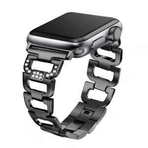 eses Kovový článkovitý řemínek 38mm/40mm černý pro Apple Watch