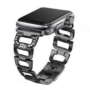 eses Kovový článkovitý řemínek 42mm/44mm černý pro Apple Watch