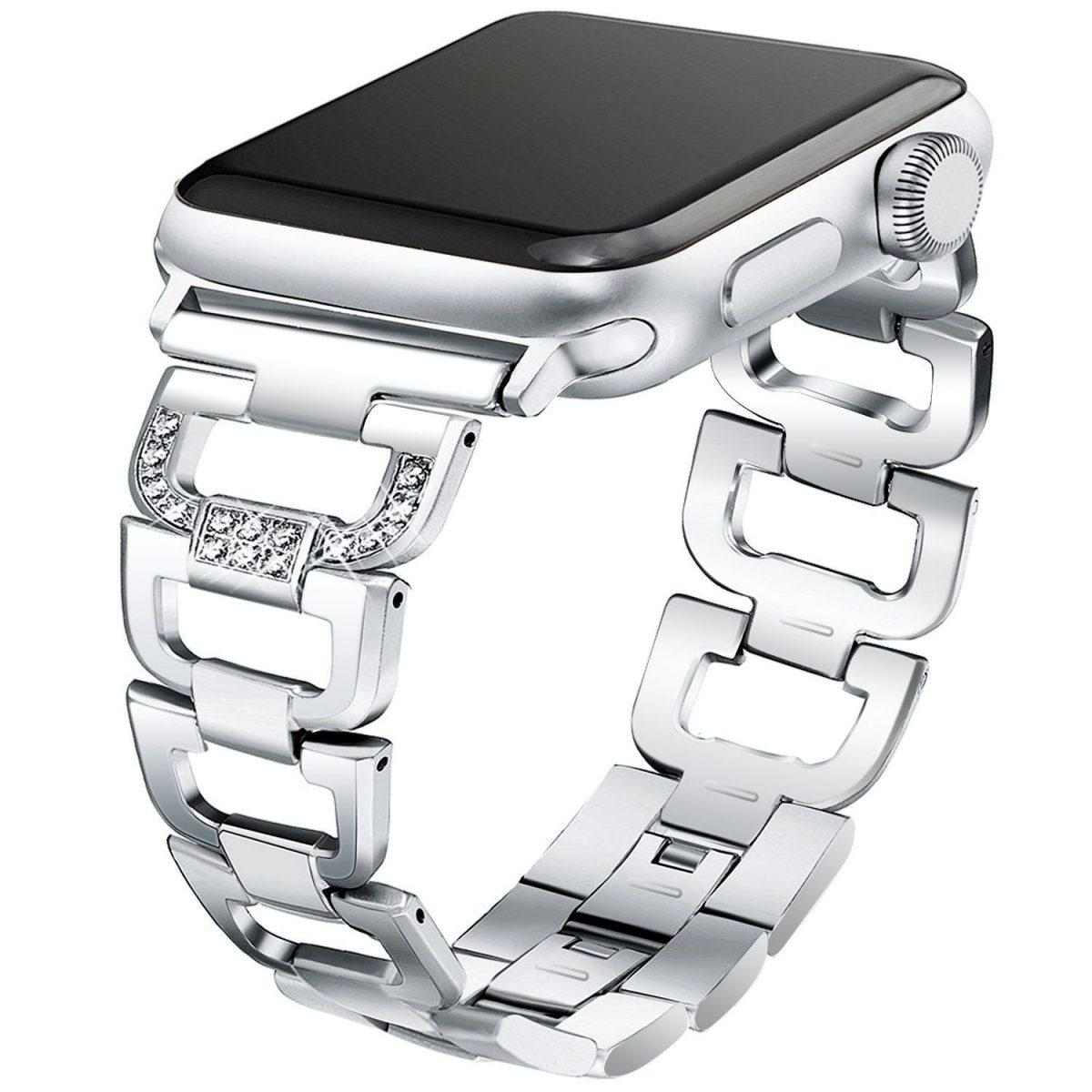 eses Kovový článkovitý řemínek 38mm/40mm stříbrný pro Apple Watch 1 eses Kovový článkovitý řemínek 38mm/40mm stříbrný pro Apple Watch