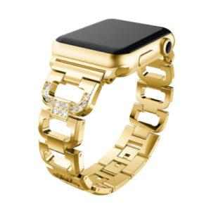 eses Kovový článkovitý řemínek 38mm/40mm zlatý pro Apple Watch