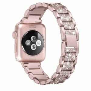 eses Kovový luxusní řemínek 42mm/44mm růžový pro Apple Watch