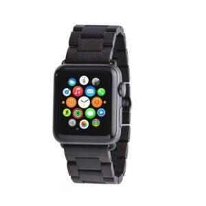 eses Dřevěný řemínek 38mm/40mm černý pro Apple Watch