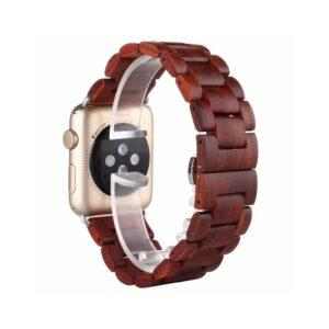 eses Dřevěný řemínek 38mm/40mm červený pro Apple Watch
