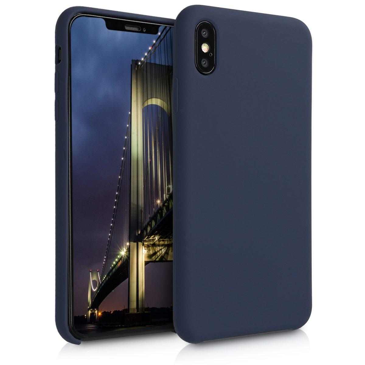 Silikonový kryt pro iPhone XS - tmavě modrý 1 Silikonový kryt pro iPhone XS - tmavě modrý