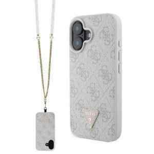 kryt guess metal logo pro apple iphone 16 snurka retizek umela kuze ruzovy