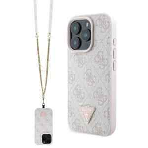 kryt guess pro apple iphone 16 pro odnimatelna snurka gumovy umela kuze ruzovy
