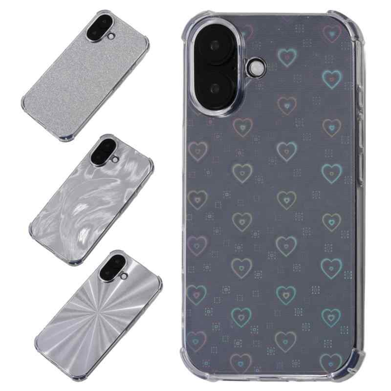 Kryt pro Apple iPhone 16 - odolný - 4x obrázková vložka - gumový - průhledný 1 Kryt pro Apple iPhone 16 - odolný - 4x obrázková vložka - gumový - průhledný