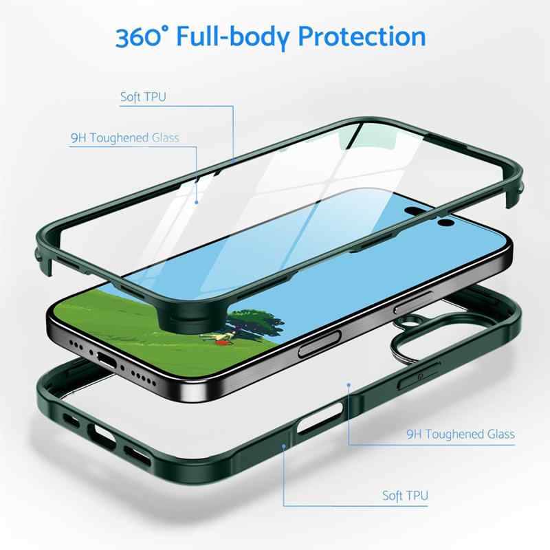 Kryt pro Apple iPhone 16 Plus - 360° - gumový / skleněný - červený 7 Kryt pro Apple iPhone 16 Plus - 360° - gumový / skleněný - červený - Obrázek 7