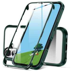 kryt pro apple iphone 16 plus 360 gumovy skleneny tmave zeleny