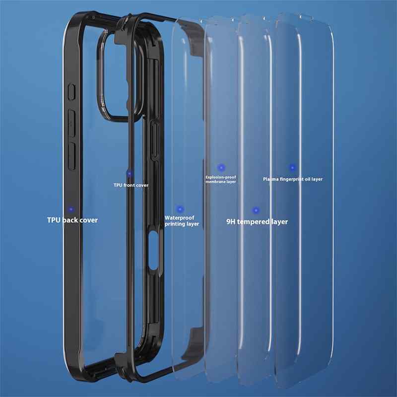 Kryt pro Apple iPhone 16 Pro - 360° - gumový / skleněný - tmavě zelený 3 Kryt pro Apple iPhone 16 Pro - 360° - gumový / skleněný - tmavě zelený - Obrázek 3