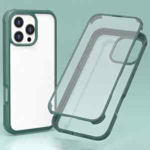 kryt pro apple iphone 16 pro 360 gumovy skleneny tmave zeleny