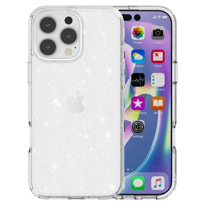 Kryt pro Apple iPhone 16 Pro Max - třpytky - plastový / gumový - bílý 2 Kryt pro Apple iPhone 16 Pro Max - třpytky - plastový / gumový - bílý - Obrázek 2