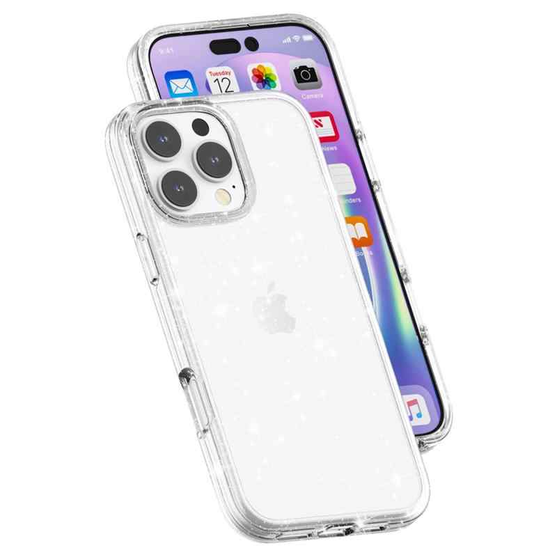 Kryt pro Apple iPhone 16 Pro Max - třpytky - plastový / gumový - bílý 6 Kryt pro Apple iPhone 16 Pro Max - třpytky - plastový / gumový - bílý - Obrázek 6