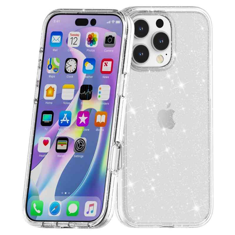 Kryt pro Apple iPhone 16 Pro Max - třpytky - plastový / gumový - bílý 7 Kryt pro Apple iPhone 16 Pro Max - třpytky - plastový / gumový - bílý - Obrázek 7