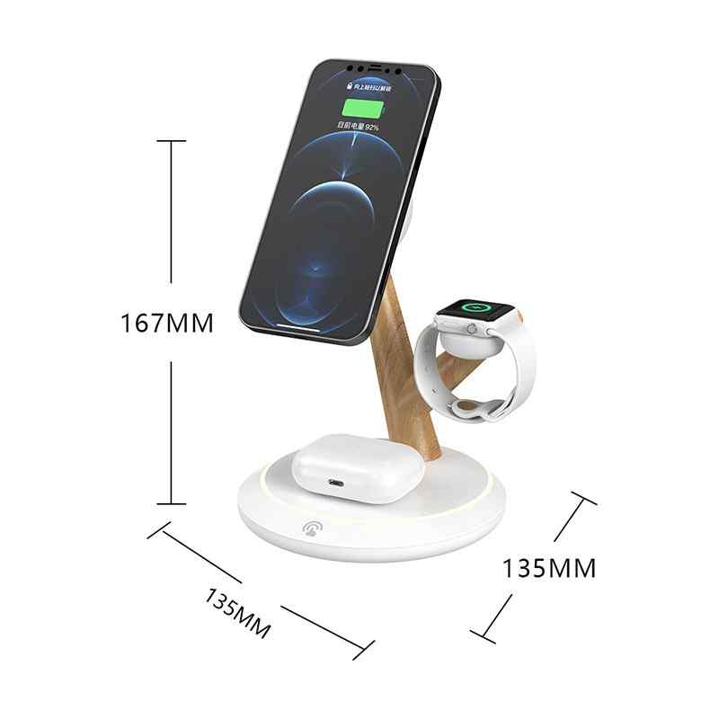 3v1 nabíjecí stanice / stojánek pro Apple iPhone + AirPods Qi + Watch - strom - černá 2 3v1 nabíjecí stanice / stojánek pro Apple iPhone + AirPods Qi + Watch - strom - černá - Obrázek 2