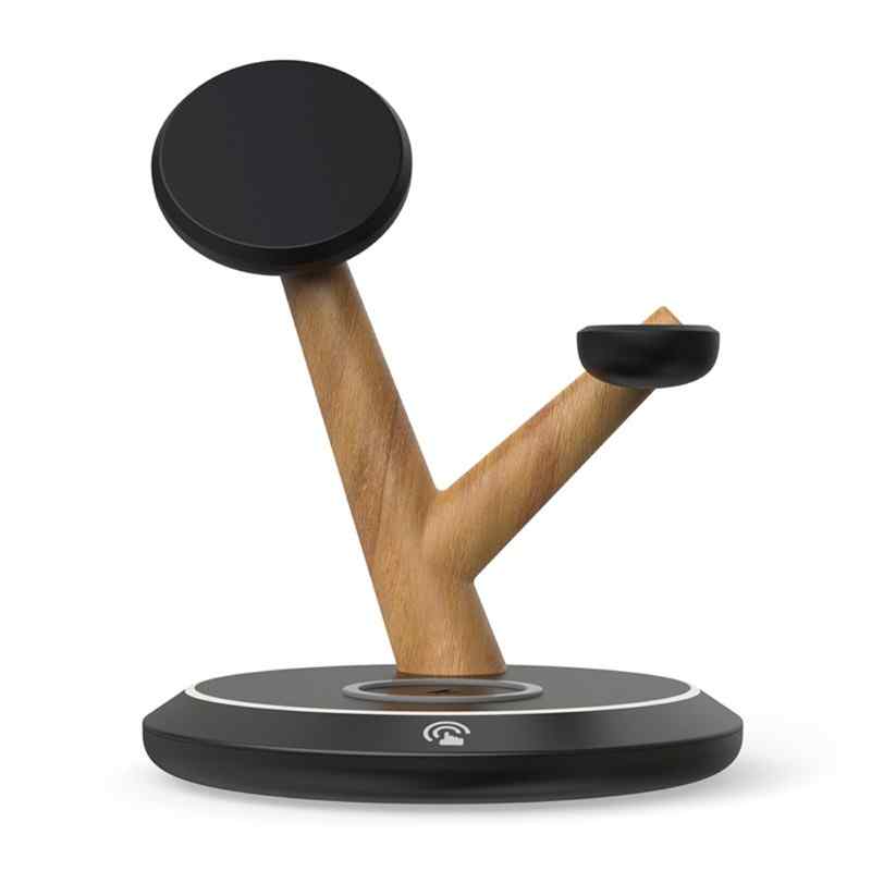 3v1 nabíjecí stanice / stojánek pro Apple iPhone + AirPods Qi + Watch - strom - černá 1 3v1 nabíjecí stanice / stojánek pro Apple iPhone + AirPods Qi + Watch - strom - černá