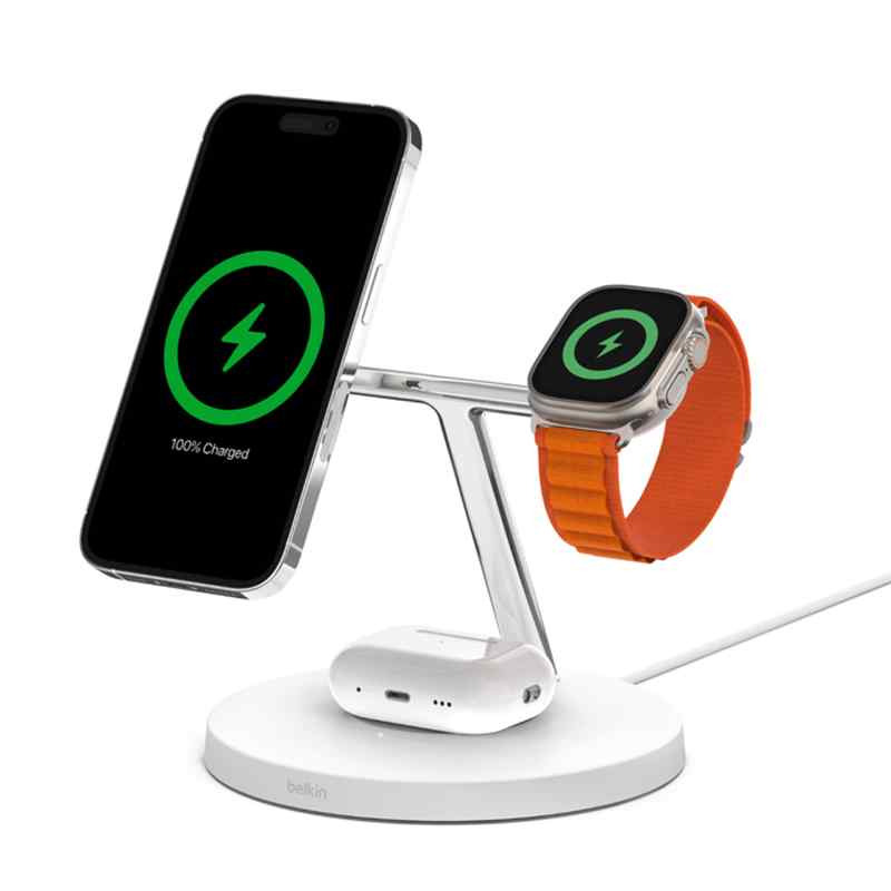 Bezdrátová nabíječka / stojánek MagSafe BELKIN 15W - 3v1 pro Apple iPhone / AirPods / Watch - bílá 8 Bezdrátová nabíječka / stojánek MagSafe BELKIN 15W - 3v1 pro Apple iPhone / AirPods / Watch - bílá - Obrázek 8