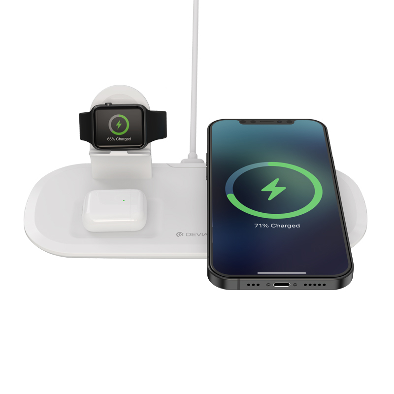 3v1 nabíjecí stanice / stojánek DEVIA pro Apple iPhone + AirPods Qi + Watch - bílá 12 3v1 nabíjecí stanice / stojánek DEVIA pro Apple iPhone + AirPods Qi + Watch - bílá - Obrázek 12